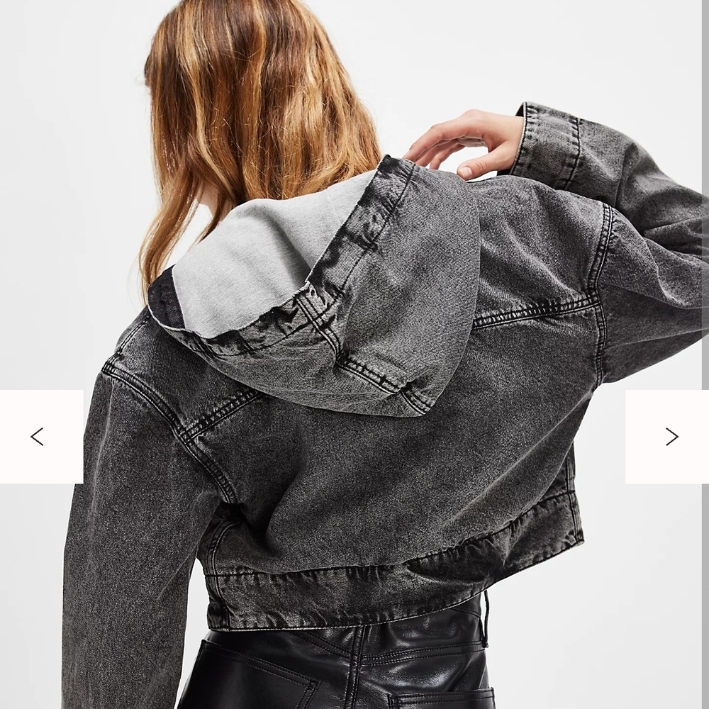 NWOT Etica Mansfield Denim Hoodie By Free People - Picture 2 of 8